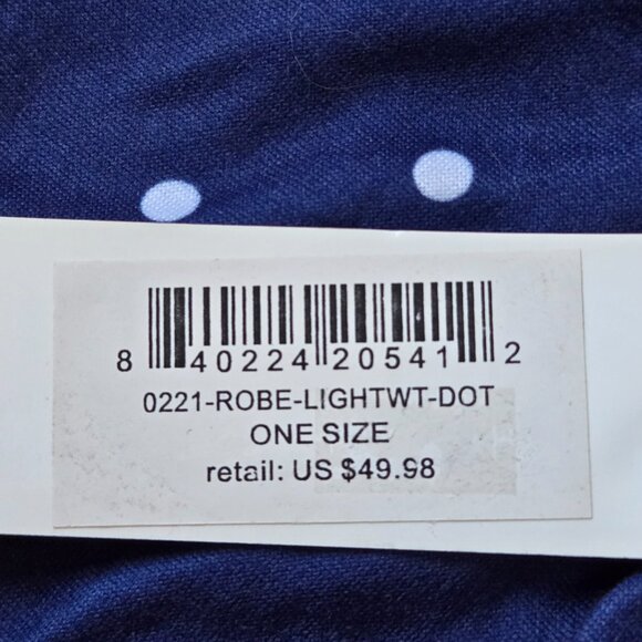 NWT Simply Southern Navy Polka Dot Robe Kimono--One Size - Picture 7 of 10